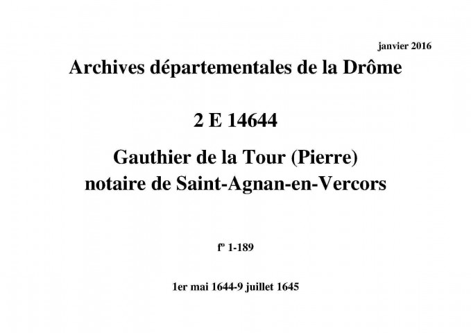 1er mai 1644-9 juillet 1645