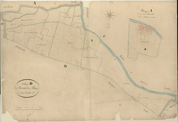 Section D1, Odouards (les) et Littes. Odouards (hameau des) (agrandissement).