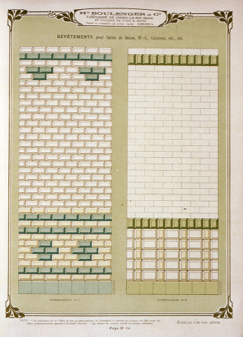 Catalogue de 1921 de revêtements céramiques, Boulenger et Cie, provenant des Archives communales de Saint-Uze.