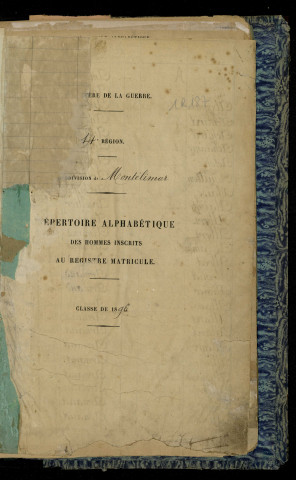 Table alphabétique.