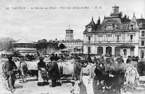 Valence.- Marché aux bestiaux, place Aristide Briand, à gauche un manège.