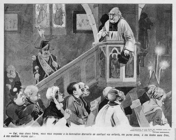 Caricature, extrait de "L'Assiette au Beurre".