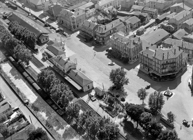 Vue aérienne de la gare.