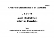 17 décembre 1664-30 décembre 1665