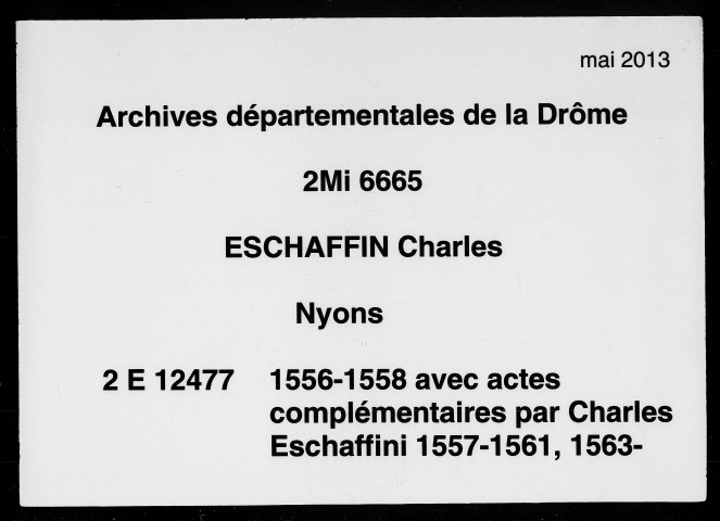 Notes brèves (27 décembre 1556-23 décembre 1557).