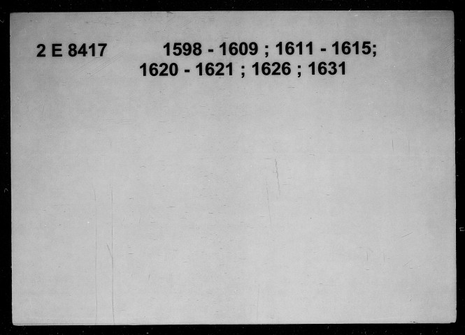 1er janvier 1598-22 octobre 1631