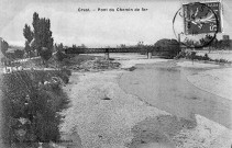 Crest. - Pont ferroviaire sur la Drôme (avant 1910).