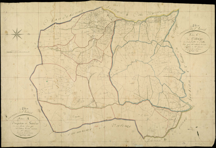 Section A, Angellette et Gandus. Section C1, Village (le).