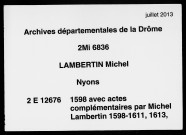 1er janvier-30 septembre 1598