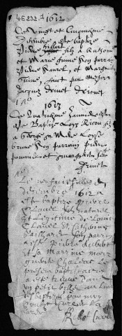 Baptêmes (1612-1615).