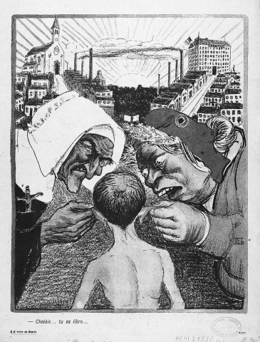 Caricature, extrait de "L'Assiette au Beurre".