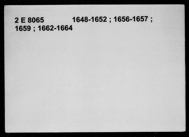 1er janvier 1648-2 décembre 1664