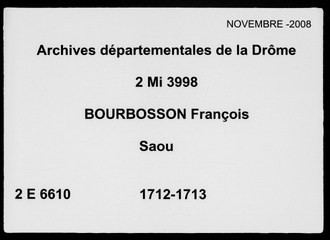 22 décembre 1712-6 novembre 1713