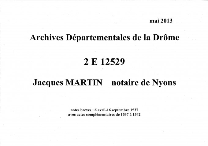 1er avril-16 septembre 1537