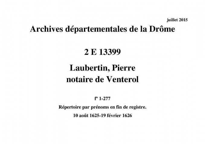 10 août 1625-19 février 1626