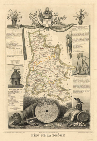 Carte routière du Département de la Drôme.