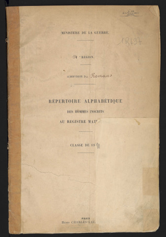 Table alphabétique.