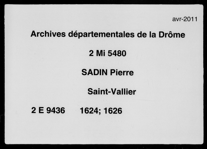 17 janvier 1624-4 septembre 1626