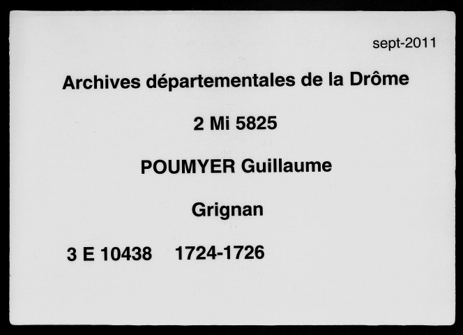 24 janvier 1724-10 septembre 1726