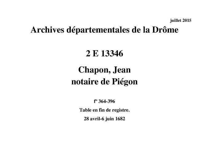 28 avril-6 juin 1682