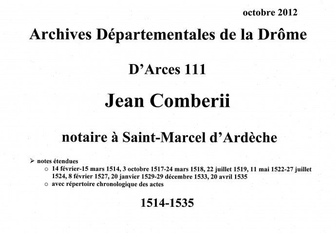 Notes étendues (1514-1535).