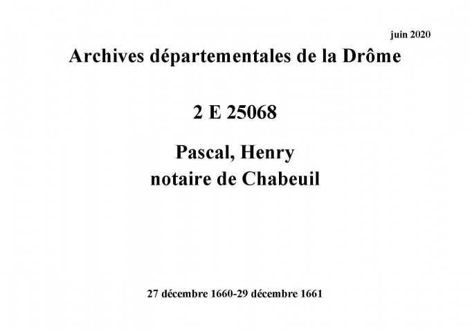 27 décembre 1660-29 décembre 1661