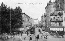 Valence.- Le tramway Valence Chabeuil passant Faubourg Saint-Jacques, la ligne a été mise en service fin 1894.