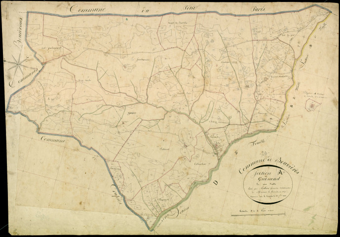 Section A, Guisand. Terres malfaites (lieu-dit, parcelles n° 253-258) (agrandissement).