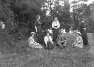 Charols, château de Salettes. - Geneviève Bizalion, Joseph Paturle, Rachel Champin et Joséphine Nicolet.