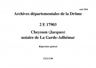 Répertoire général (1723-1749).