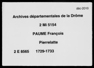 10 octobre 1729-6 mars 1733