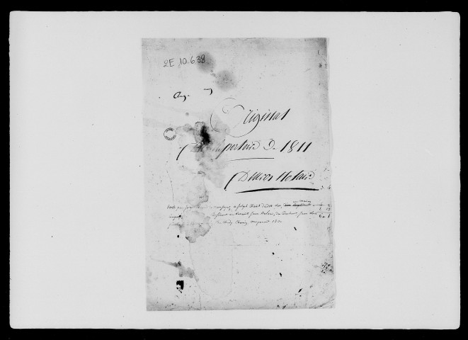 Répertoire des actes transmis à l'enregistrement (1811-1823).