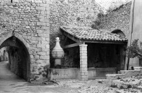 Montbrun-les-Bains.- Porte et lavoir du village.