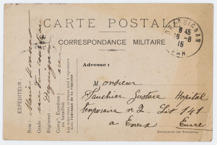 Correspondance adressée à Gustave Fauchier.