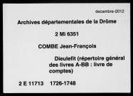 Répertoire général des livres A-BB (24 février 1726-30 décembre 1748).