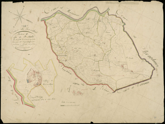 Section B, Saint-André. Village, Magnats (hameau des) (agrandissements).