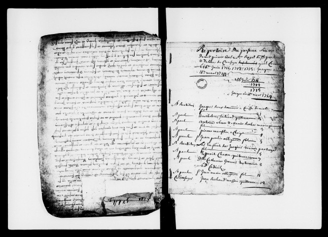 Inventaire et vente par justice (16 juin 1711-16 mars 1714).