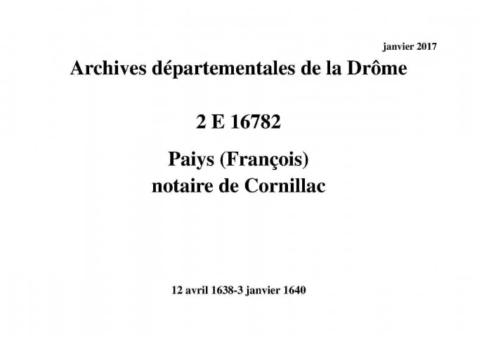 12 avril 1638-3 janvier 1640