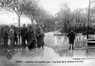 Loriol-sur-Drôme.- La crue de la Drôme, quartier de la gare, le 8 novembre 1907.