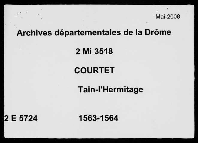 7 mai 1563-12 mars 1564