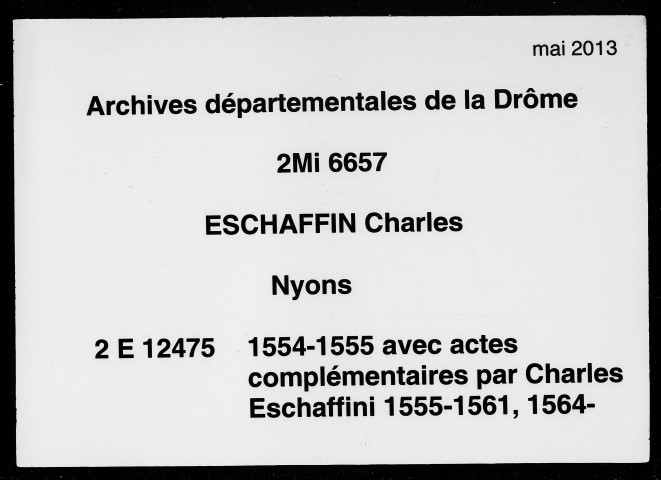 Notes brèves (1er janvier-29 décembre 1555).