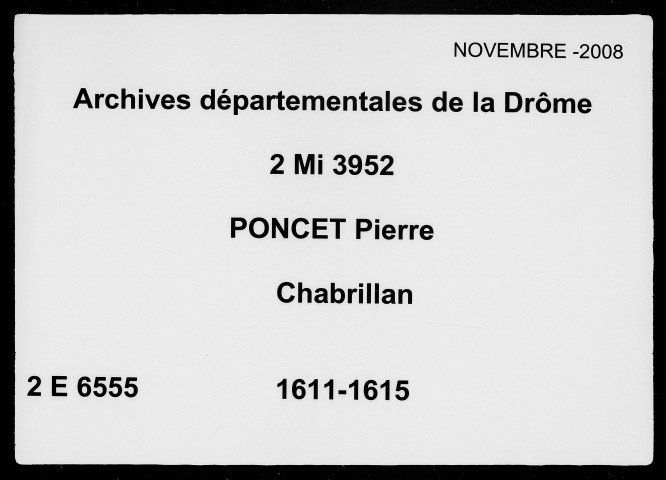 1er janvier 1611-29 novembre 1615