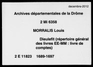 Répertoire général des livres EE-MM (27 décembre 1689-30 décembre 1697).