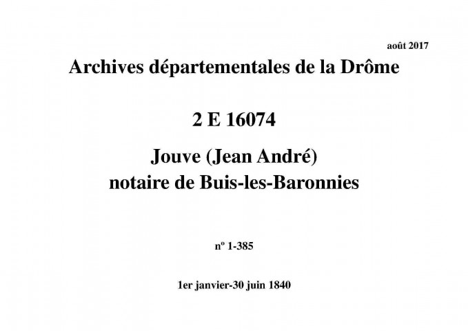 1er janvier-30 juin 1840