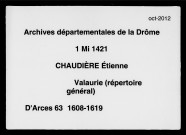 Répertoire général chronologique des actes (1608-1619).
