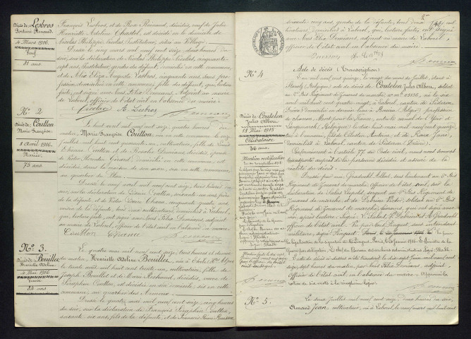 Décès (1916-1924).