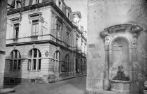 Dieulefit. - La mairie et la fontaine de la Tour de l'Horloge.