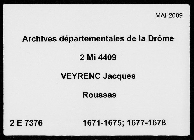 4 janvier 1671-30 décembre 1675