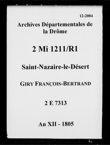 an XII-27 décembre 1805