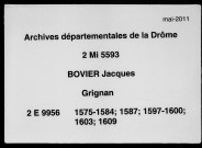 8 janvier 1575-30 septembre 1609